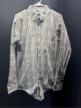 EUC Ariat Pro Men's Long-Sleeve Plaid Button-Down Shirt Sz LT (11ae)